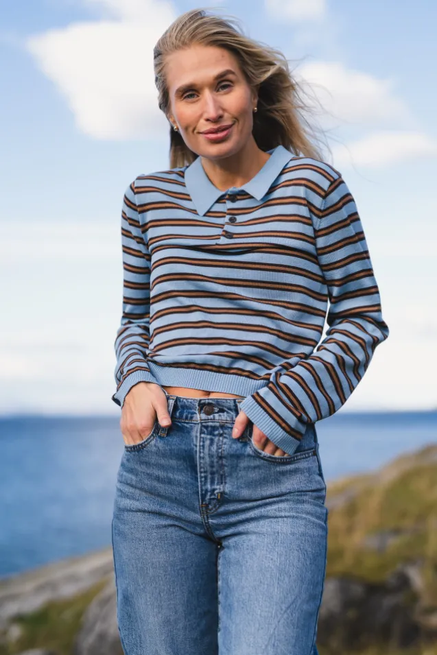 Florence Stripe Polo Blue Mix