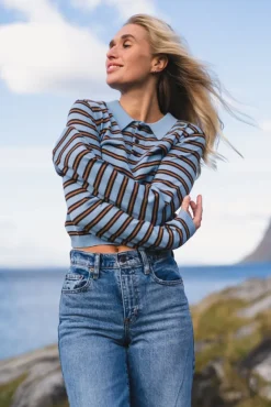 Florence Stripe Polo Blue Mix