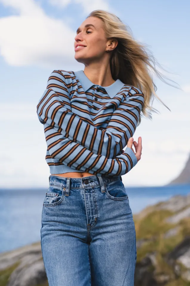 Florence Stripe Polo Blue Mix
