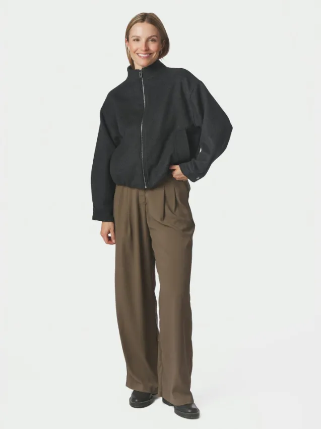 Florine Wool Bomber Jacket Antracit