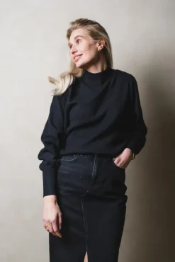 Fonny LS Knit Pullover Black