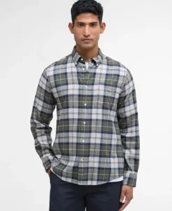 Fortrose Tailored Tartan Shirt Forest Mist Tartan