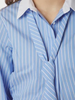 Francesca Stripe Shirt Light Blue