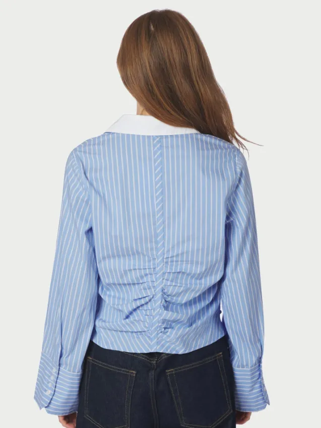 Francesca Stripe Shirt Light Blue