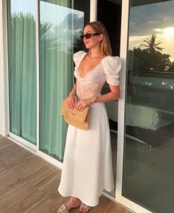Francis Midi Dress White