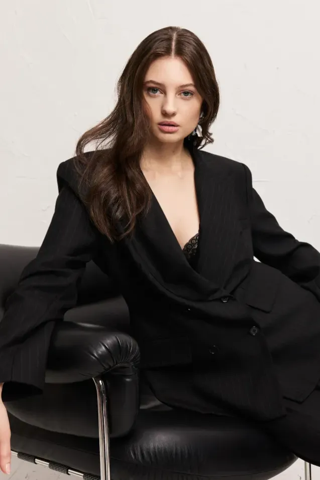 Francis Pinstripe Black