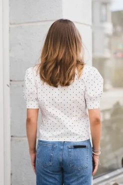 Frannie Dot Shirt Offwhite