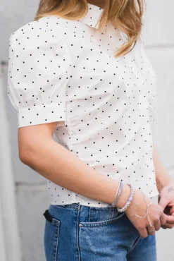 Frannie Dot Shirt Offwhite