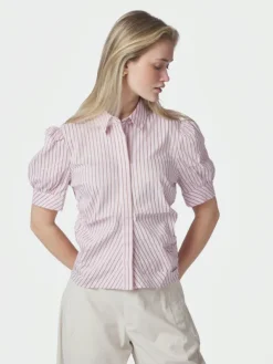 Frannie Structure Stripe Shirt Light Pink