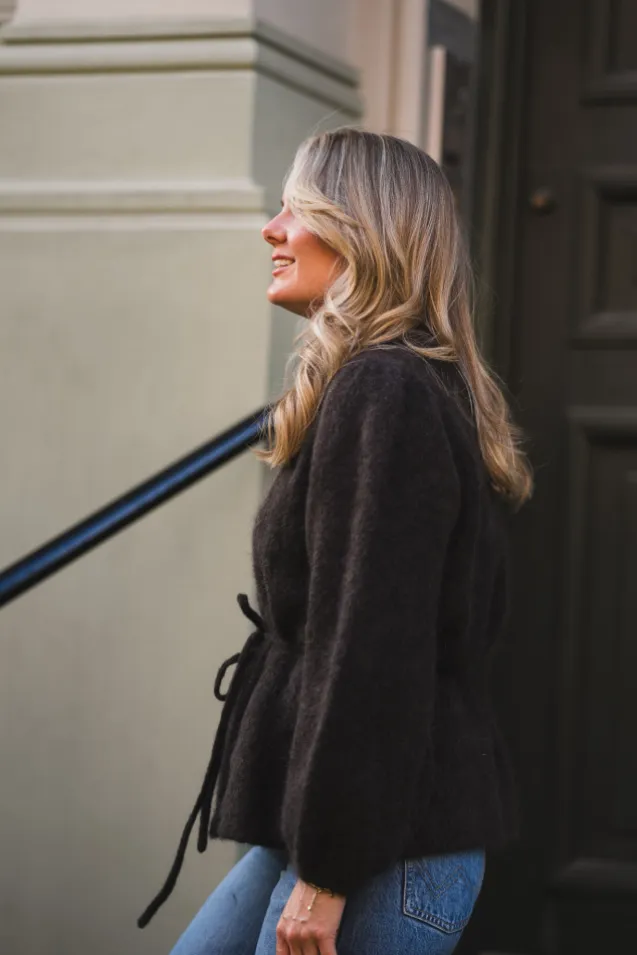 Fredrikke Chunky Cardigan Dark Brown
