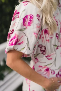 Freja Pouf Sleeve Maxi Dress Tulip Pink