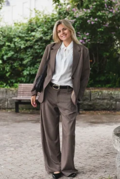 Gaby Pinstripe Blazer Taupe