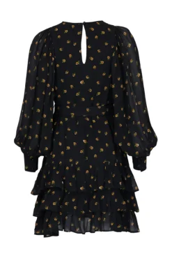Georgette Shift Dress Flower Buds