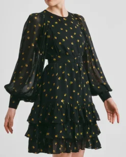 Georgette Shift Dress Flower Buds