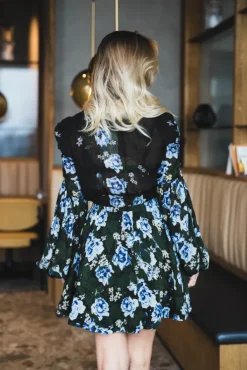Georgette V-Neck Dress Amadora