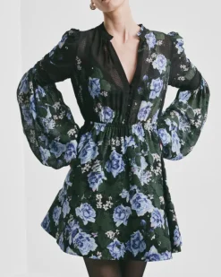 Georgette V-Neck Dress Amadora