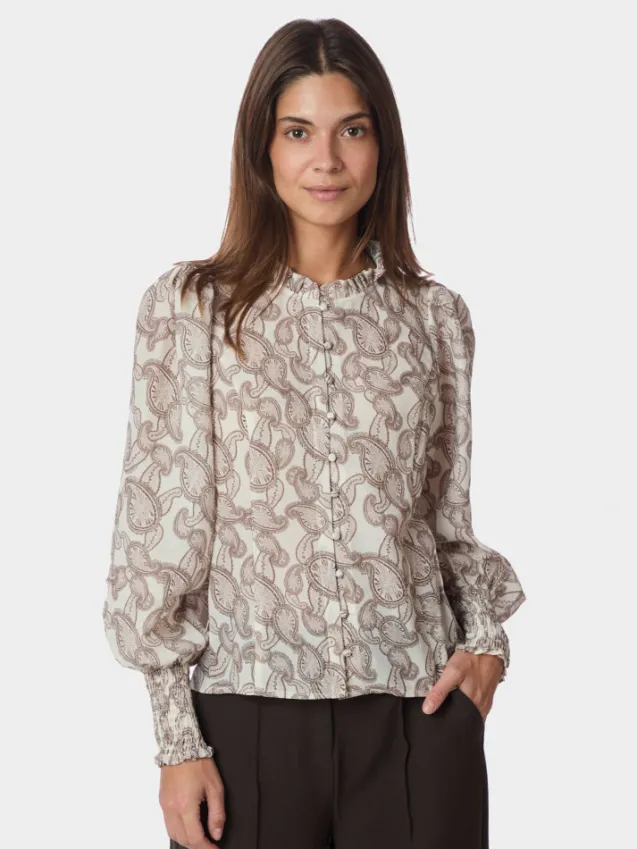 Gilda Soft Paisley Blouse Creme