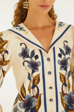 Golden Nature Cream Multicolor Long Sleeve Shirt
