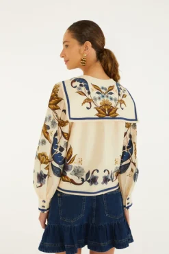 Golden Nature Cream Multicolor Long Sleeve Shirt