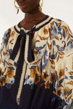 Golden Nature Navy Blue Blouse