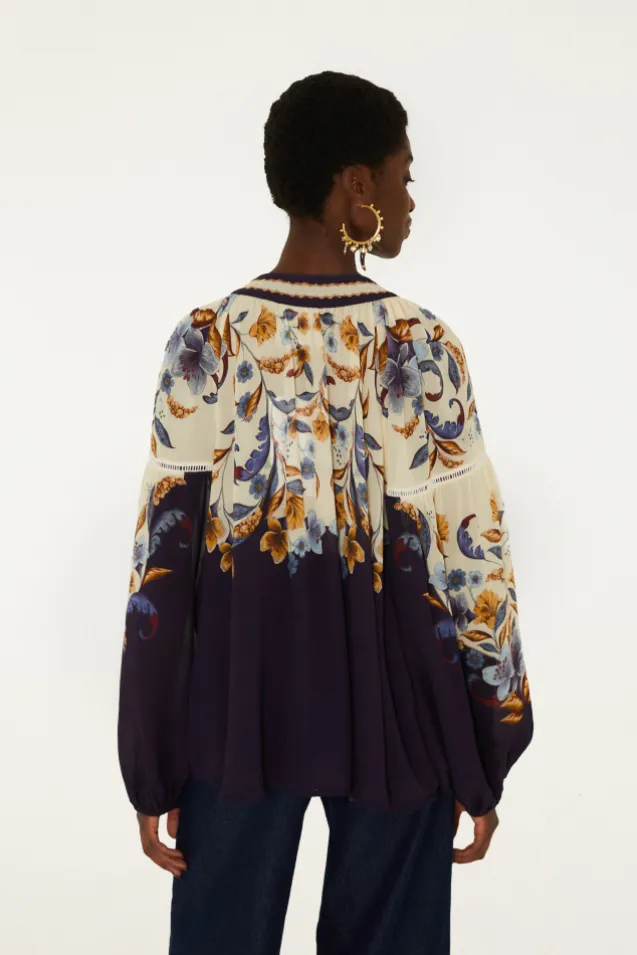 Golden Nature Navy Blue Blouse