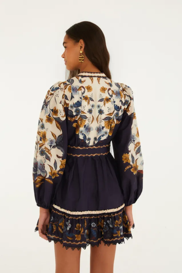 Golden Nature Navy Blue Mini Dress