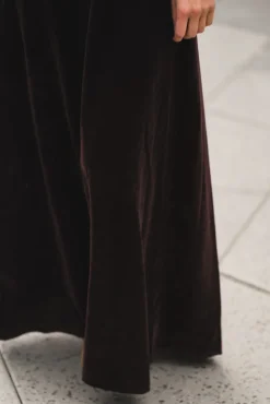 Greta Velvet Long Dress Chocolate