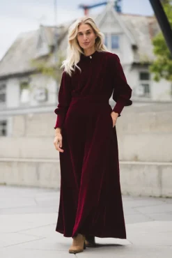 Greta Velvet Long Dress Ruby