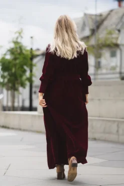 Greta Velvet Long Dress Ruby