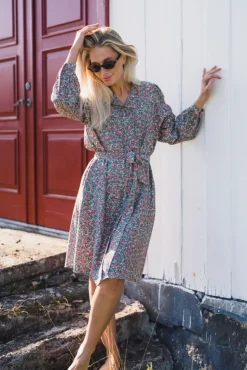 Gry Astrid Shirt Dress C Green Flower