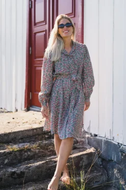 Gry Astrid Shirt Dress C Green Flower