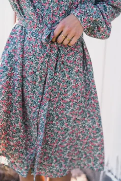 Gry Astrid Shirt Dress C Green Flower