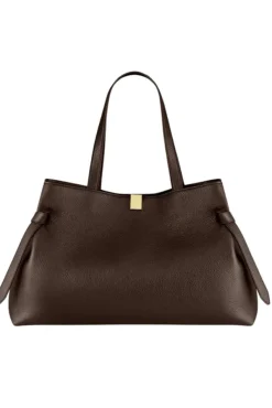 Gyoza Tote Pebble Grain Leather Espresso