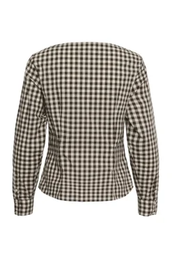 Haima Fitted Shirt Gingham Choko Tort/Pearl Ivory