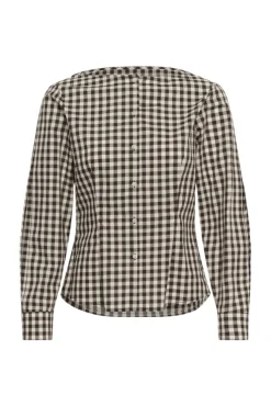 Haima Fitted Shirt Gingham Choko Tort/Pearl Ivory