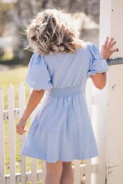 Halli Linen Dress Light Blue