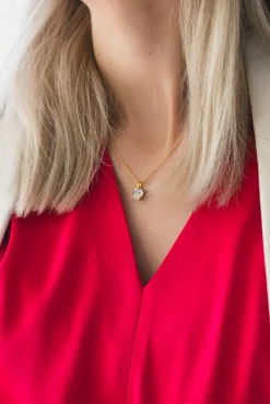 Heart Necklace Gold Crystal