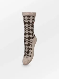 Heart Wola Sock Soft Beige