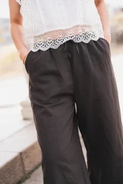 Heifa Linen Pants Dark Brown