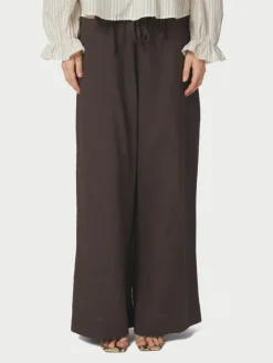 Heifa Linen Pants Dark Brown