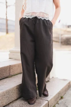 Heifa Linen Pants Dark Brown