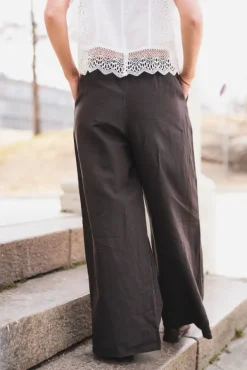 Heifa Linen Pants Dark Brown