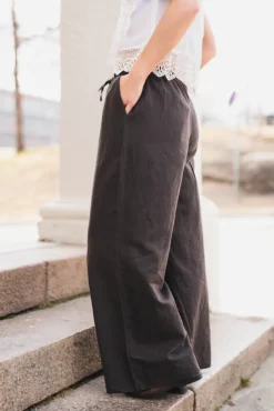 Heifa Linen Pants Dark Brown