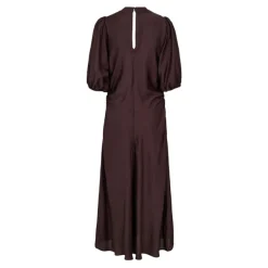 Hera SS Puff Dress Dark Brown