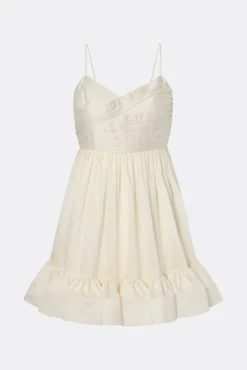 Hera Tie-Back Ruffled Mini Dress Pearl