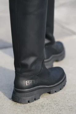 High Leather Boots New Black