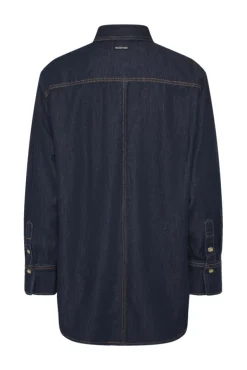 Hiro Oversized Shirt Washed Dark Blue Denim