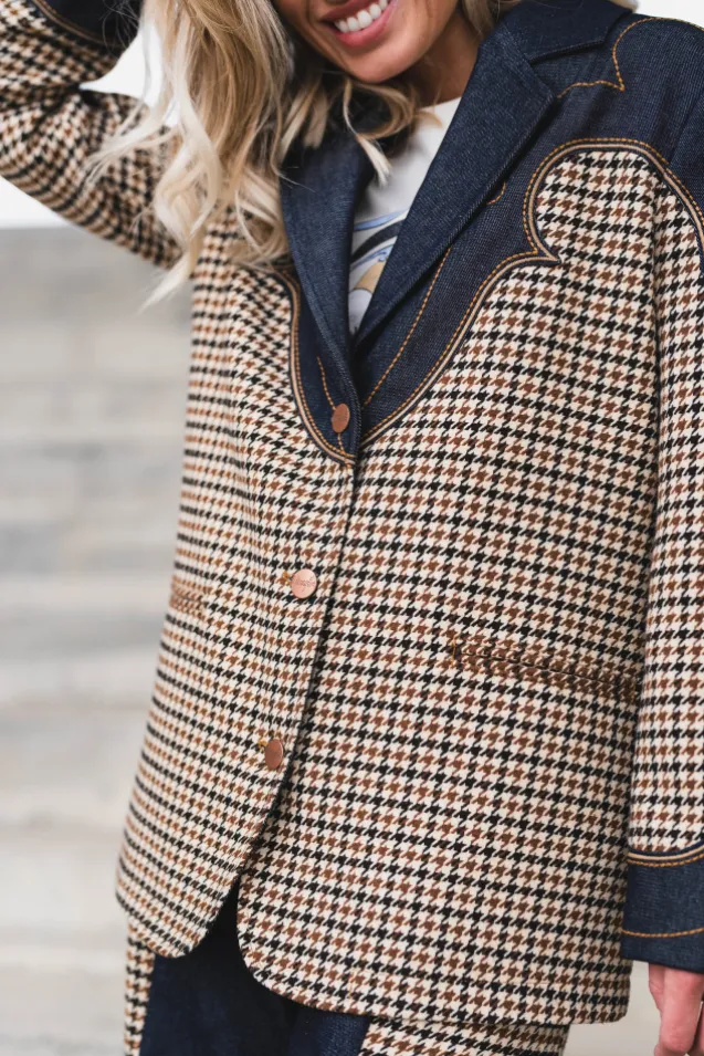 Houndstooth Blazer Rinse