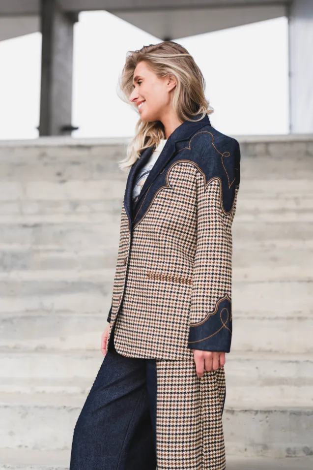 Houndstooth Blazer Rinse