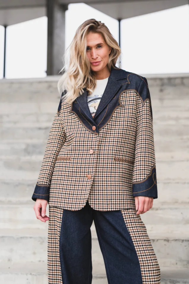 Houndstooth Blazer Rinse